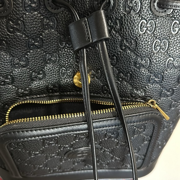 Black Leather Backpack - Picture 10 of 13